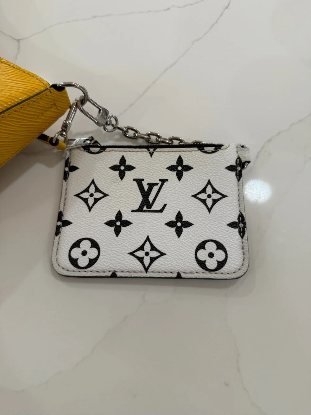 Louis Vuitton Yellow Epi Leather Shoulder Bag with Silver Hardware